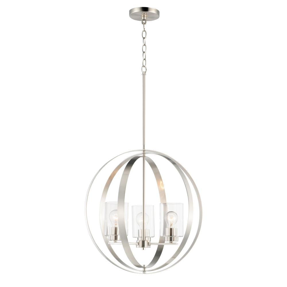 Maxim Lighting 25254CLSN Sentinel 20.75 Inch Semi Flush Mount Light – Satin Nickel