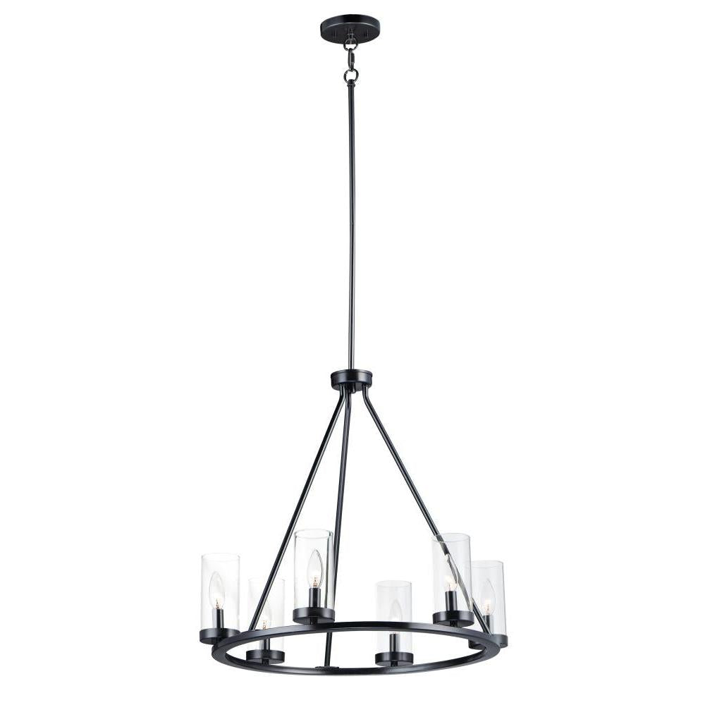 Maxim Lighting 25255CLBK Sentinel 24 Inch Semi Flush Mount Light – Black