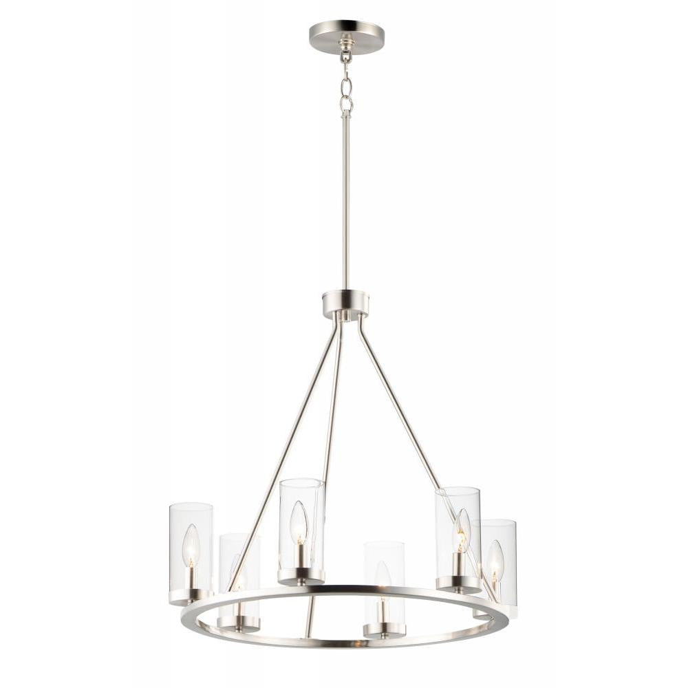 Maxim Lighting 25255CLSN Sentinel 24 Inch Semi Flush Mount Light – Satin Nickel