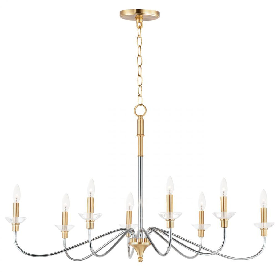 Maxim Lighting 25378CLPCSBR Clarion 38 Inch Chandelier – Polished Chrome / Satin Brass