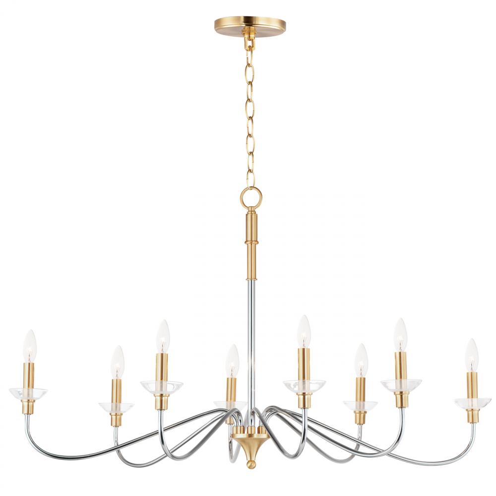 Maxim Lighting 25378CLPCSBR Clarion 38 Inch Chandelier – Polished Chrome / Satin Brass