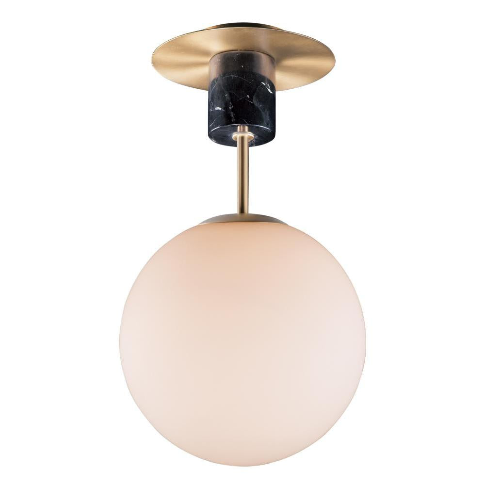 Maxim Lighting 26031SWSBRBK Vesper 9.75 Inch Semi Flush Mount Light – Satin Brass / Black