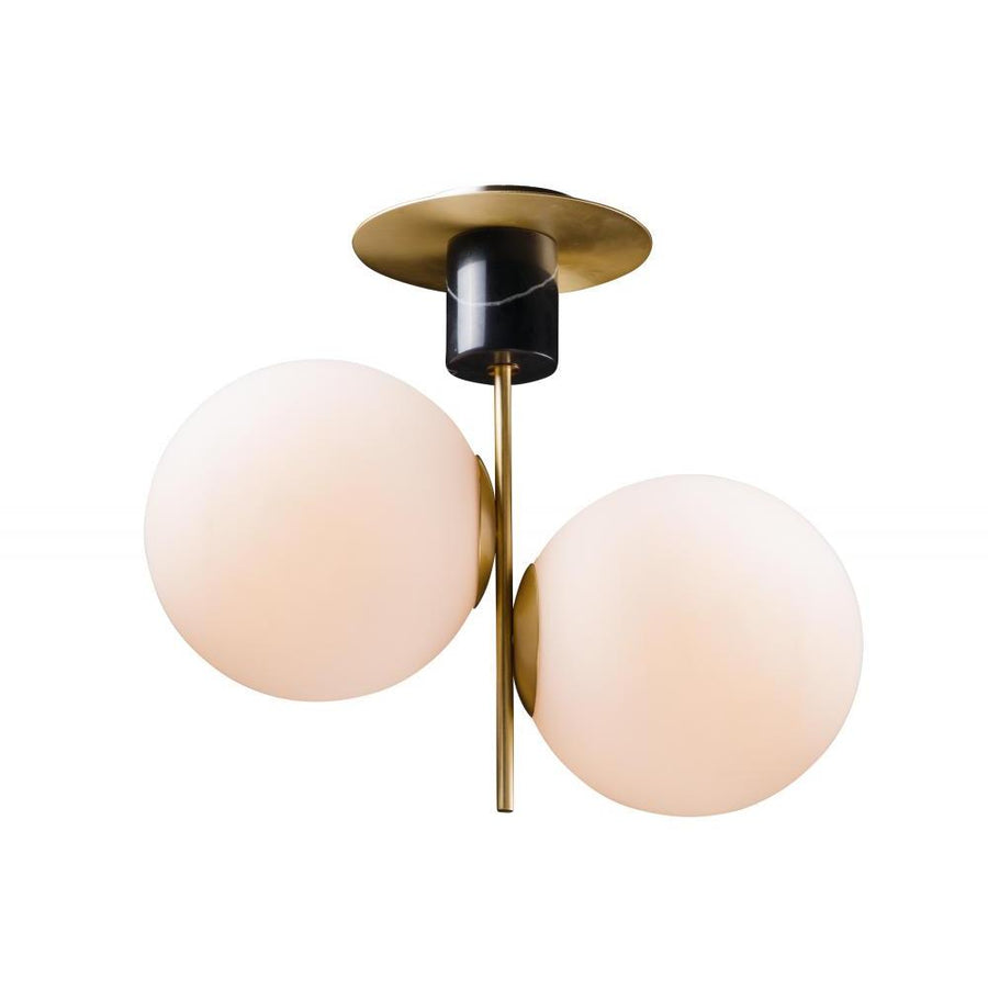 Maxim Lighting 26032SWSBRBK Vesper 9.75 Inch Semi Flush Mount Light – Satin Brass / Black