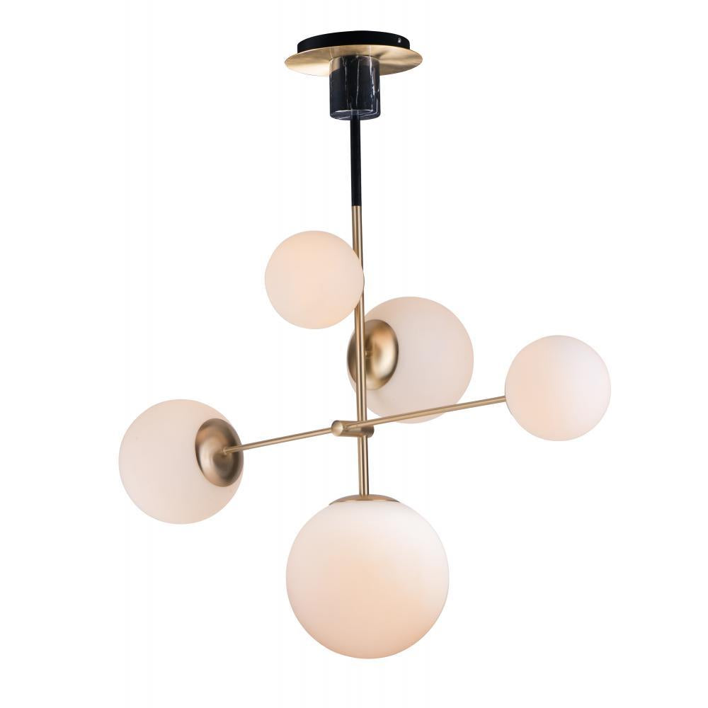 Maxim Lighting 26037SWSBRBK Vesper 15 Inch Pendant – Satin Brass / Black