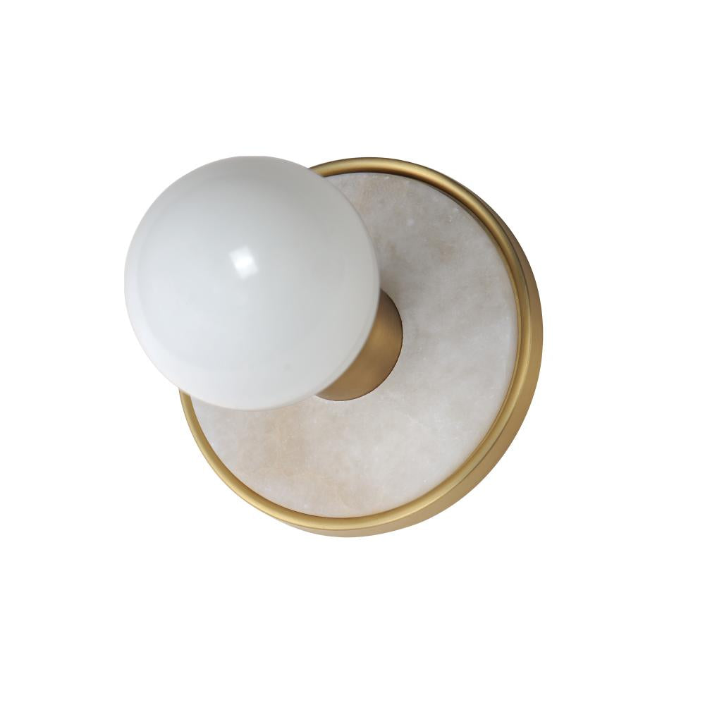 Maxim Lighting 26091WANAB Hollywood 5 Inch Bathroom Vanity - Whit Alabaster / Natural Aged Brass