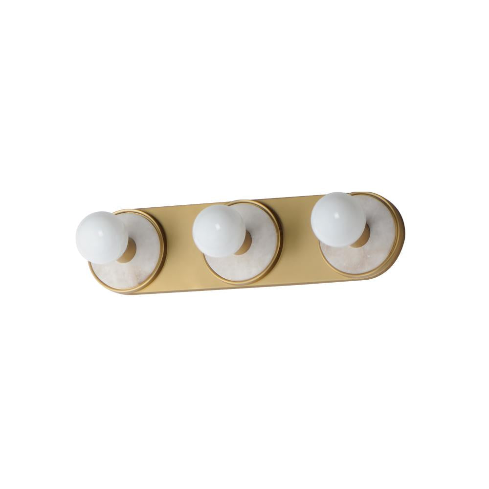Maxim Lighting 26093WANAB Hollywood 2 Inch Bathroom Vanity - Whit Alabaster / Natural Aged Brass