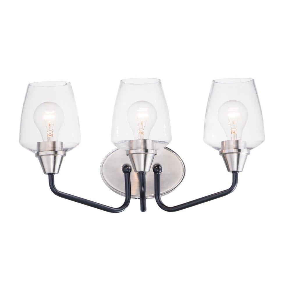 Maxim Lighting 26122CLBKSN Goblet 18 Inch Bathroom Vanity - Black / Satin Nickel