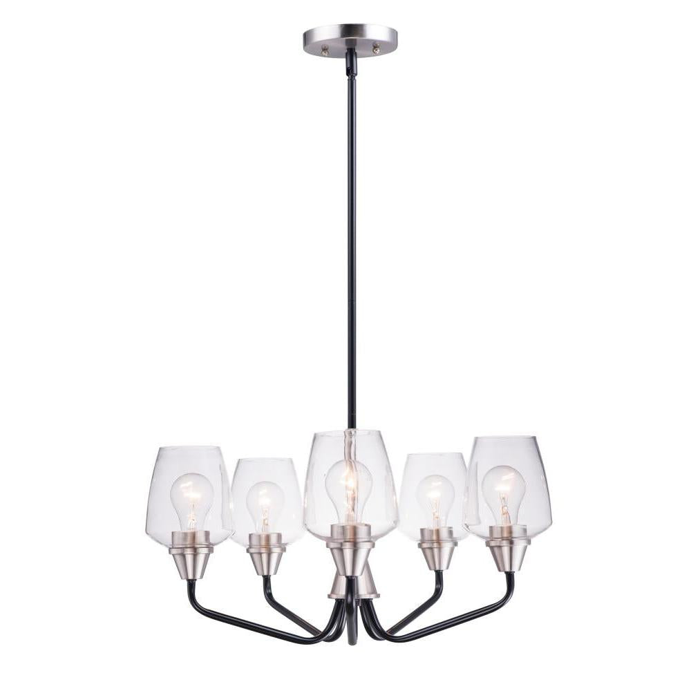 Maxim Lighting 26125CLBKSN Goblet 23 Inch Chandelier – Black / Satin Nickel