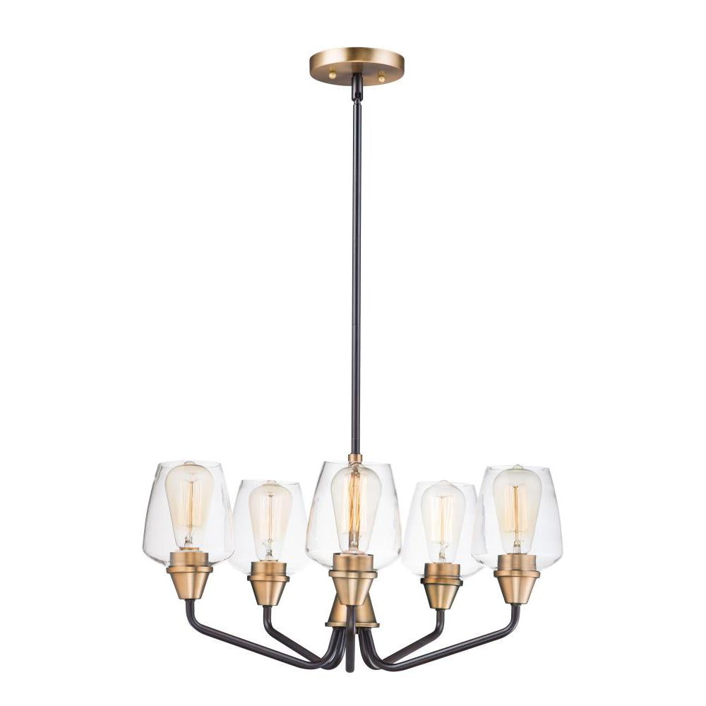 Maxim Lighting 26125CLBZAB Goblet 23 Inch Chandelier – Bronze / Antique Brass