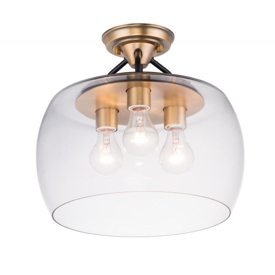 Maxim Lighting 26130CLBZAB Goblet 13.5 Inch Semi Flush Mount Light – Bronze / Antique Brass