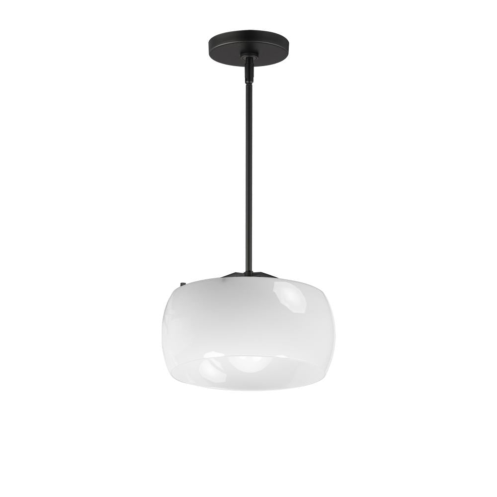 Maxim Lighting 26141WTBK Glazed 11 Inch Semi Flush Mount Light – White / Black