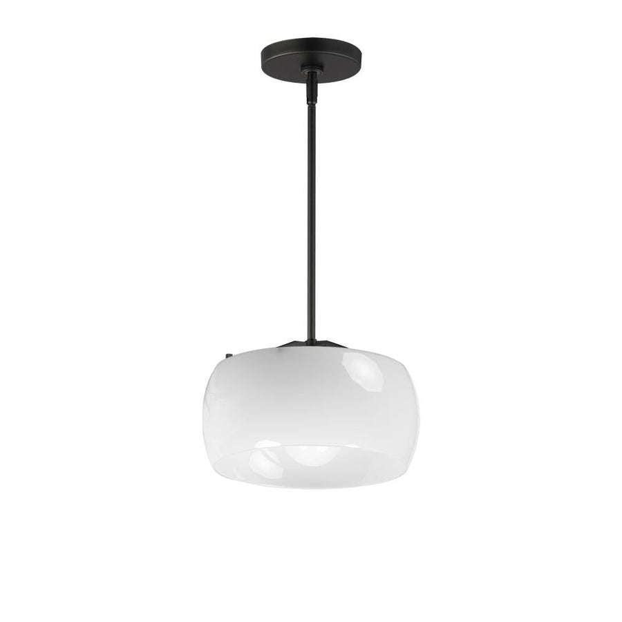 Maxim Lighting 26141WTBK Glazed 11 Inch Semi Flush Mount Light – White / Black