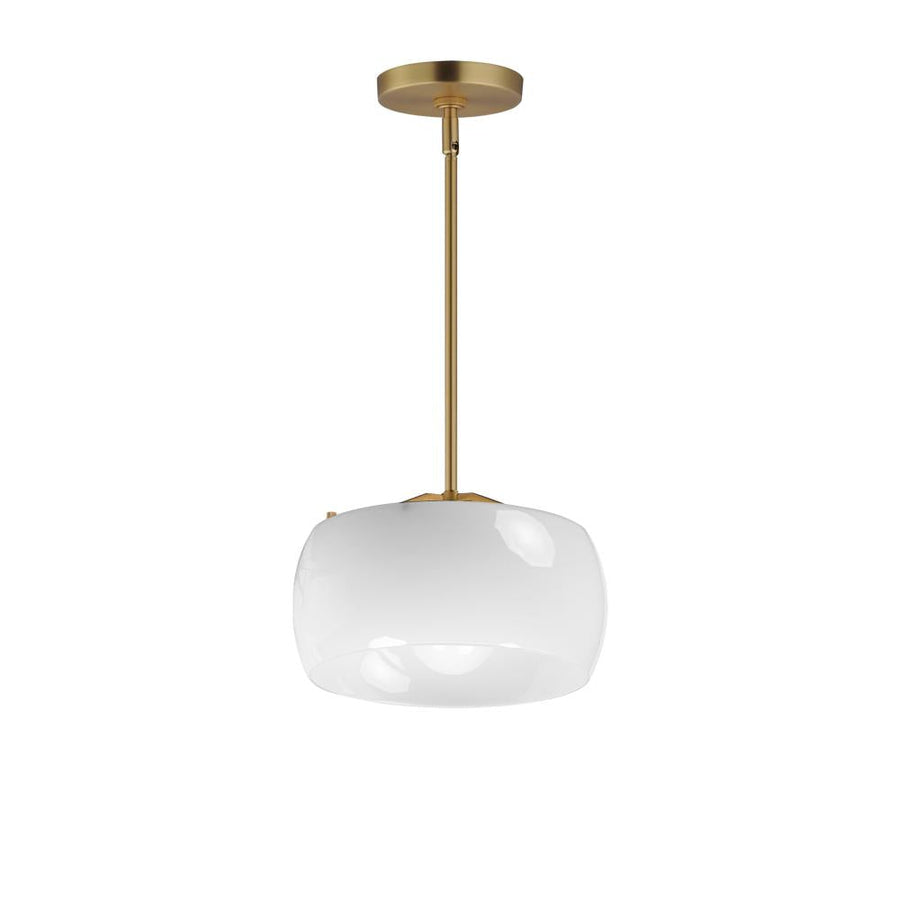 Maxim Lighting 26141WTNAB Glazed 11 Inch Semi Flush Mount Light – White/Natural Aged Brass