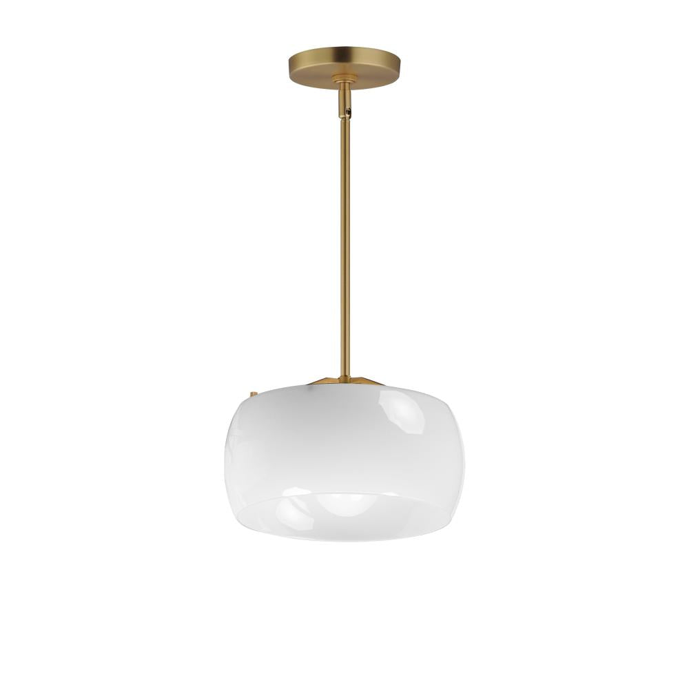 Maxim Lighting 26141WTNAB Glazed 11 Inch Semi Flush Mount Light – White/Natural Aged Brass