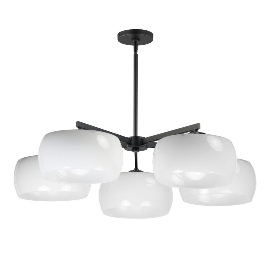 Maxim Lighting 26145WTBK Glazed 36 Inch Chandelier – White / Black