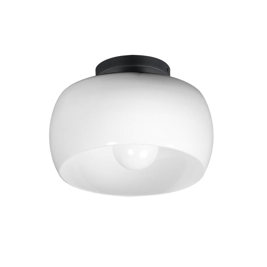 Maxim Lighting 26149WTBK Glazed 11 Inch Flush Mount Light – White / Black