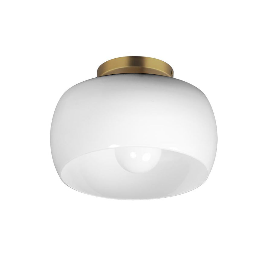 Maxim Lighting 26149WTNAB Glazed 11 Inch Flush Mount Light – White/Natural Aged Brass