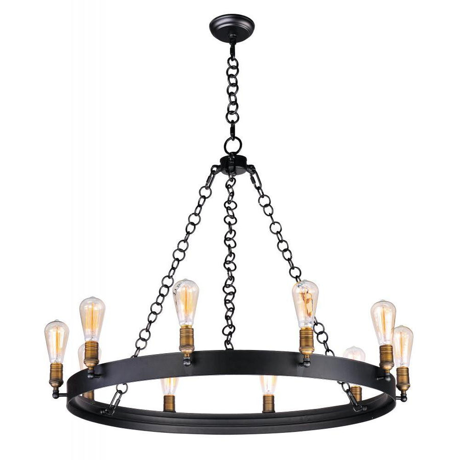 Maxim Lighting 26275BKNAB Noble 37.5 Inch Chandelier – Black / Natural Aged Brass