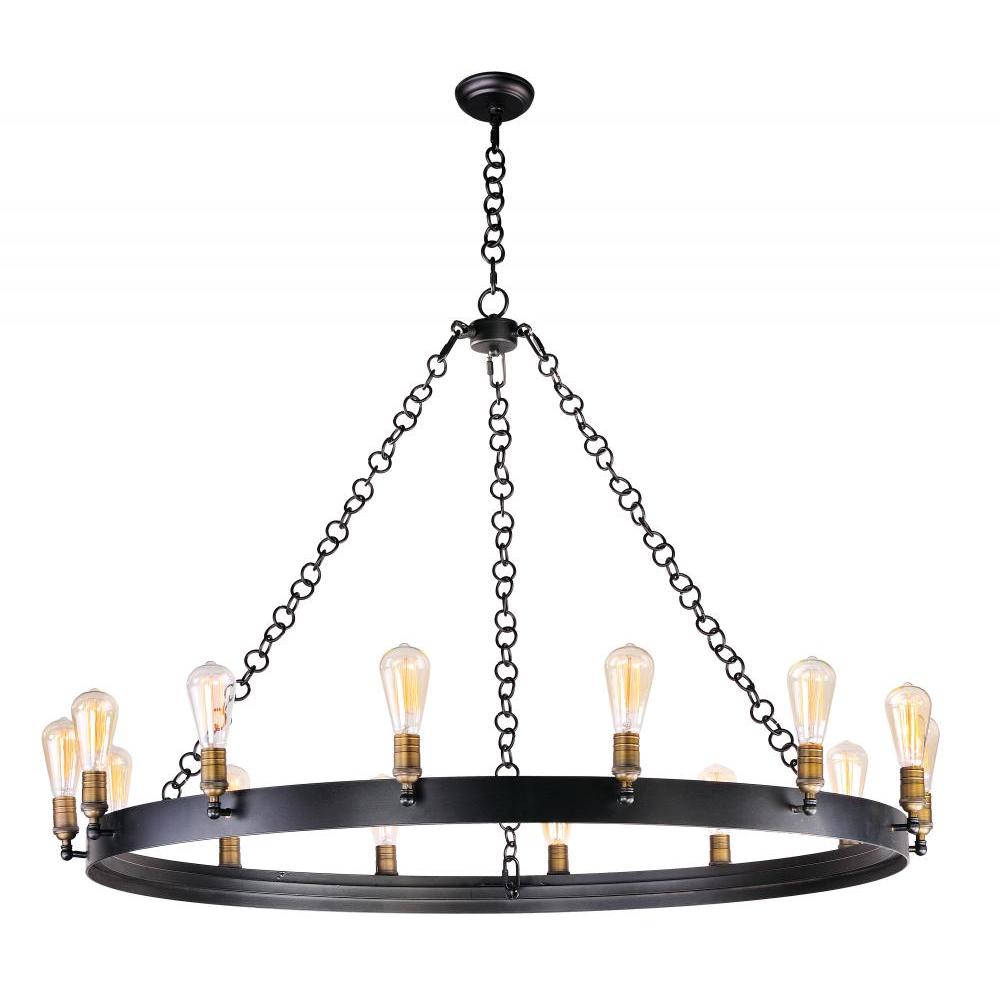 Maxim Lighting 26276BKNAB Noble 5 Inch Chandelier – Black / Natural Aged Brass