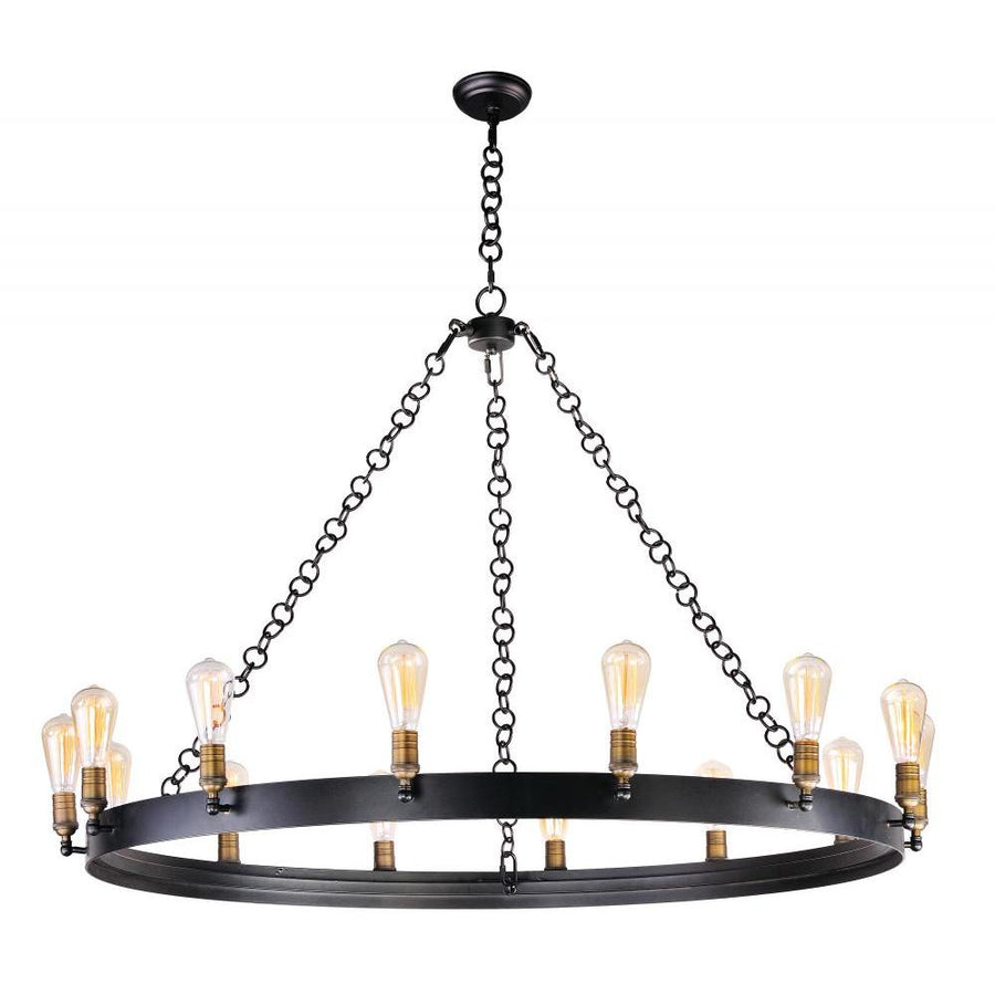 Maxim Lighting 26276BKNAB Noble 5 Inch Chandelier – Black / Natural Aged Brass
