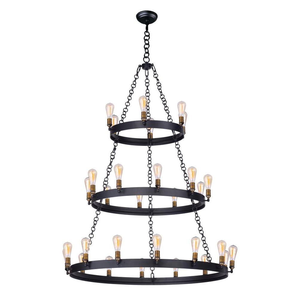 Maxim Lighting 26278BKNAB Noble 5 Inch Chandelier – Black / Natural Aged Brass