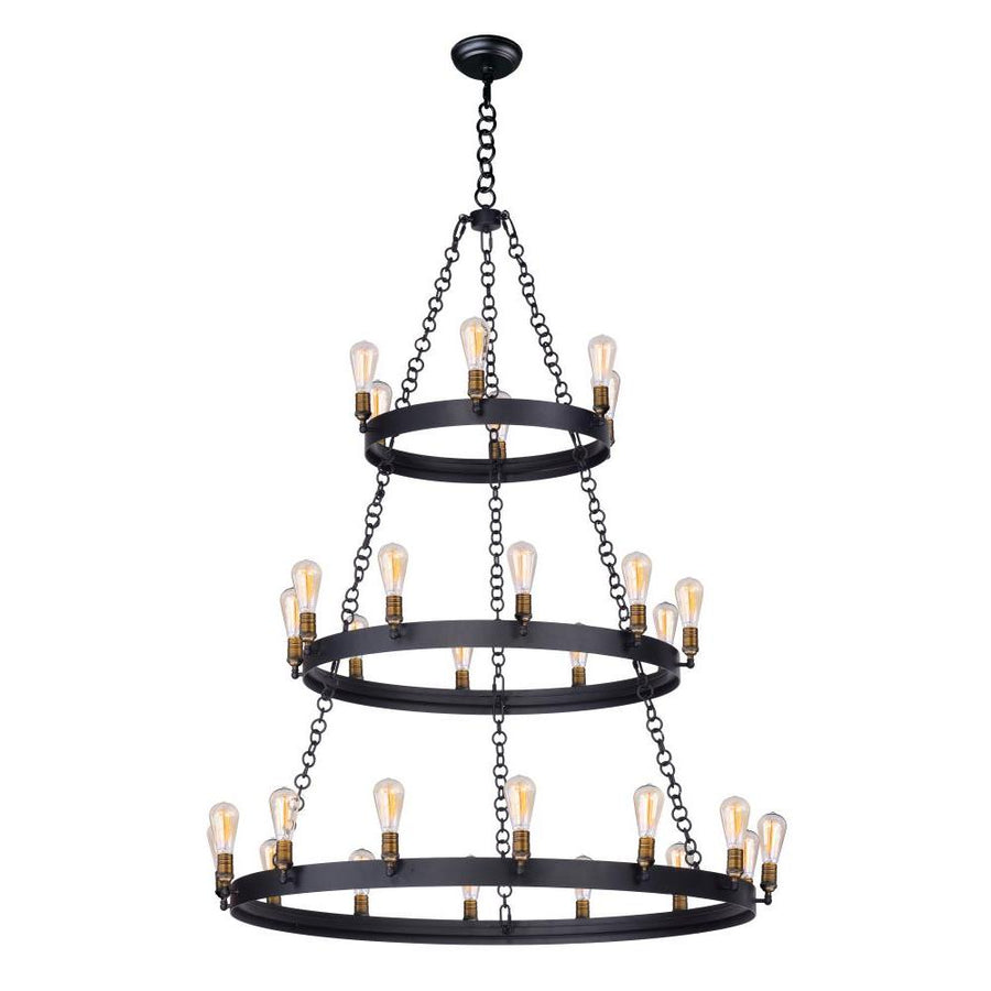 Maxim Lighting 26278BKNAB Noble 5 Inch Chandelier – Black / Natural Aged Brass