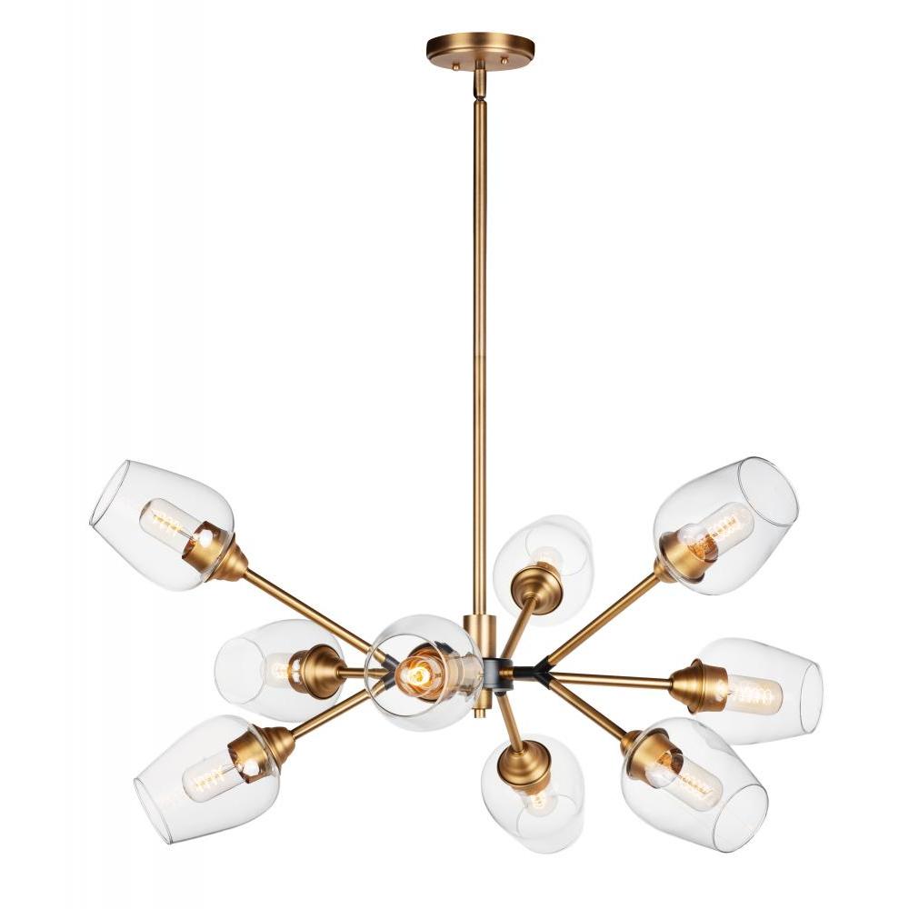 Maxim Lighting 26345CLABBK Savvy 37 Inch Chandelier – Antique Brass / Black
