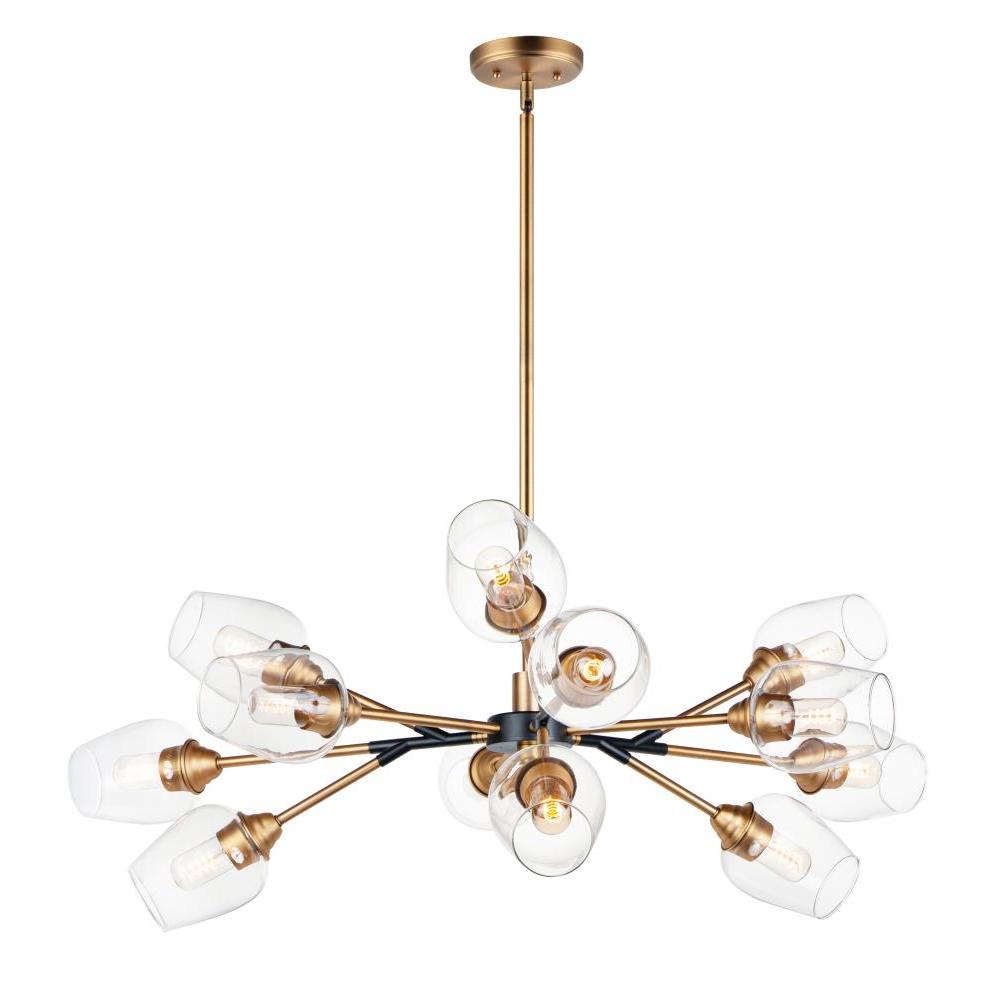 Maxim Lighting 26347CLABBK Savvy 46.25 Inch Chandelier – Antique Brass / Black