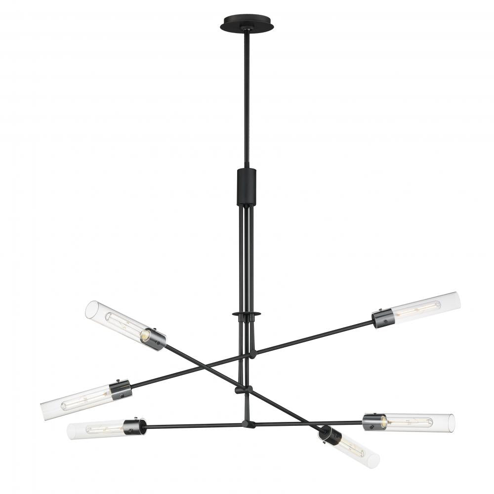 Maxim Lighting 26376CLBK Equilibrium 51.75 Inch 6 Light Pendant – Black