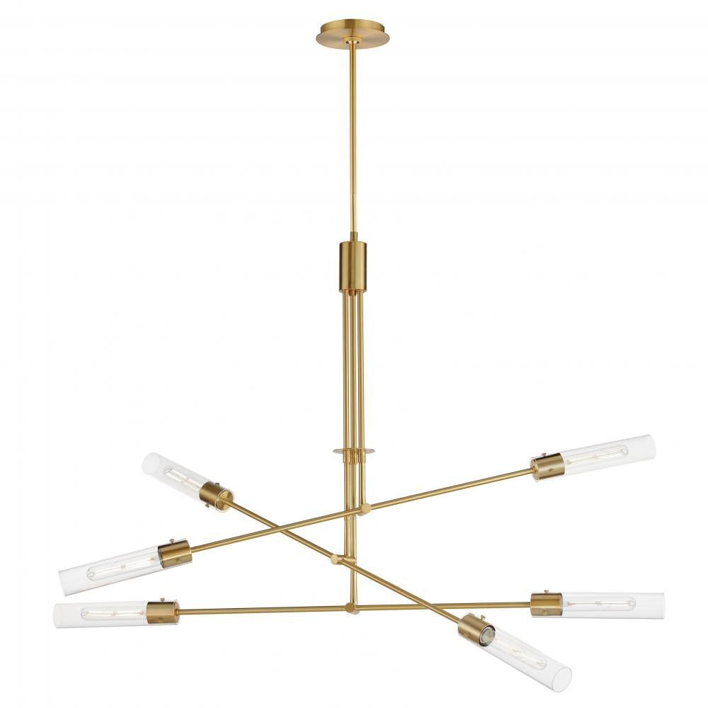 Maxim Lighting 26376CLNAB Equilibrium 51.75 Inch 6 Light Pendant – Natural Aged Brass