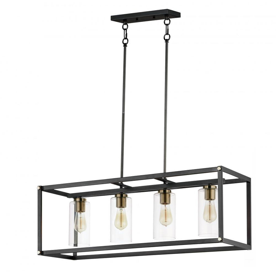 Maxim Lighting 2644BKAB Capitol 36 Inch Linear Pendant – Black / Antique Brass