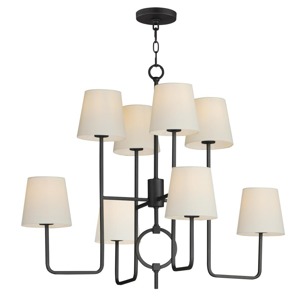 Maxim Lighting 27728OFCHL Paoli 34 Inch 8 Light Multi-Tier Chandelier – Charcoal Bronze
