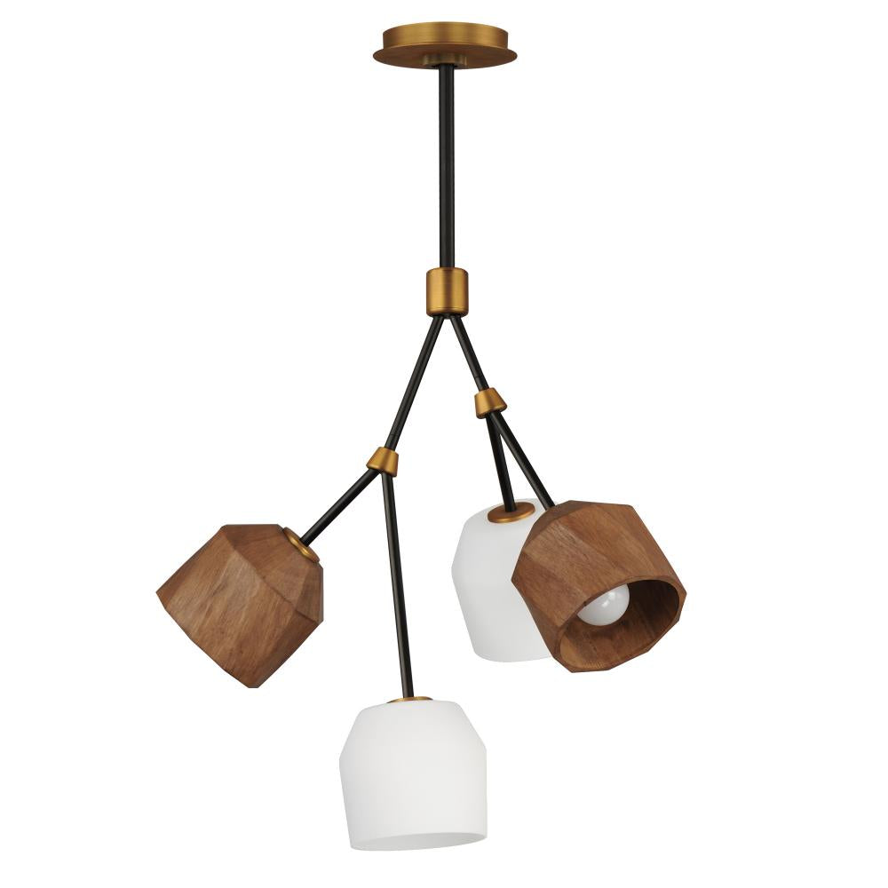 Maxim Lighting 28274DBZAB Akimbo 14.5 Inch 4 Light Pendant – Dark Bronze/Antique Brass