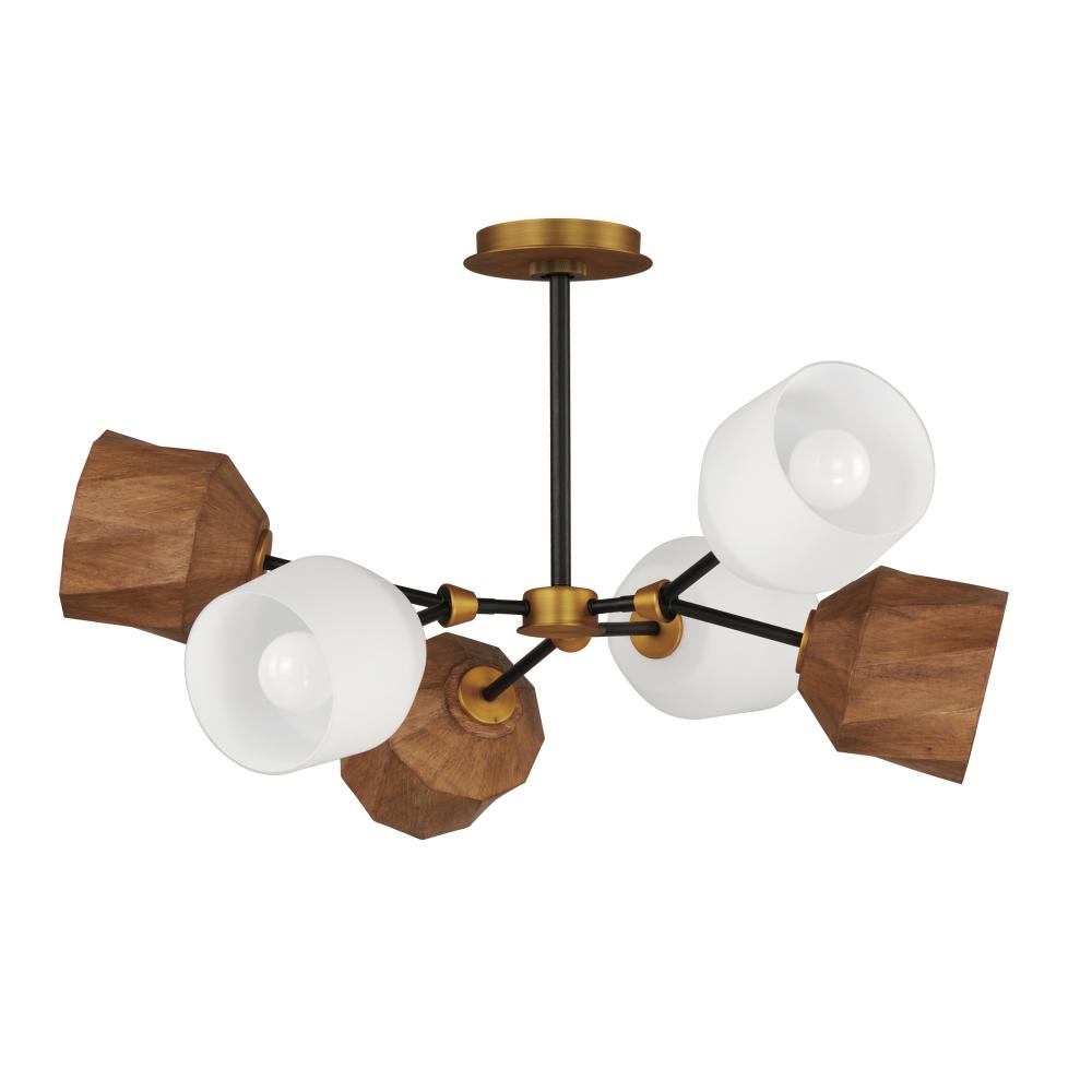 Maxim Lighting 28276DBZAB Akimbo 30.75 Inch 6 Light Pendant – Dark Bronze/Antique Brass