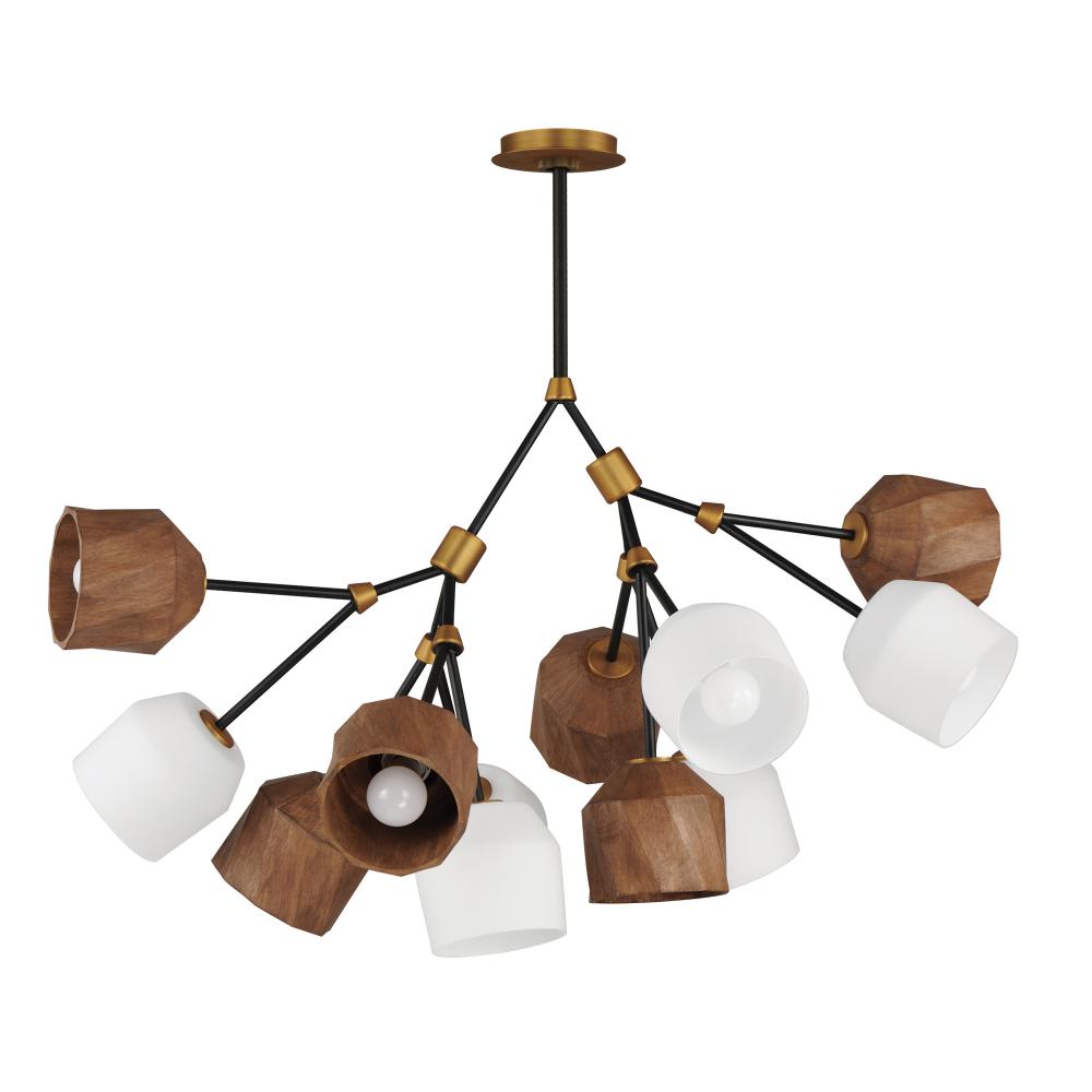 Maxim Lighting 28278DBZAB Akimbo 31.75 Inch 12 Light Pendant – Dark Bronze/Antique Brass