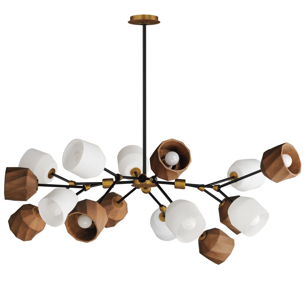 Maxim Lighting 28279DBZAB Akimbo 60.75 Inch 16 Light Pendant – Dark Bronze/Antique Brass