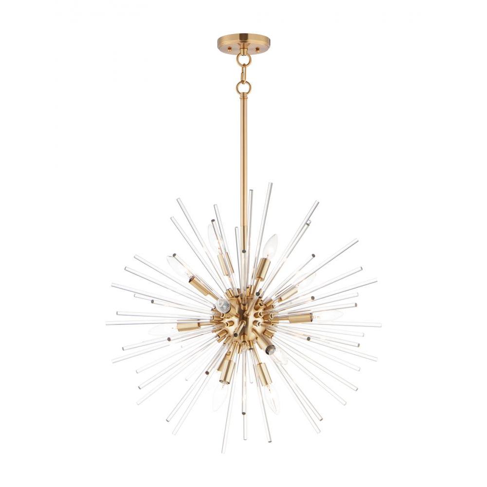 Maxim Lighting 28664CLSBR Polaris 23 Inch 12 Light Pendant – Satin Brass