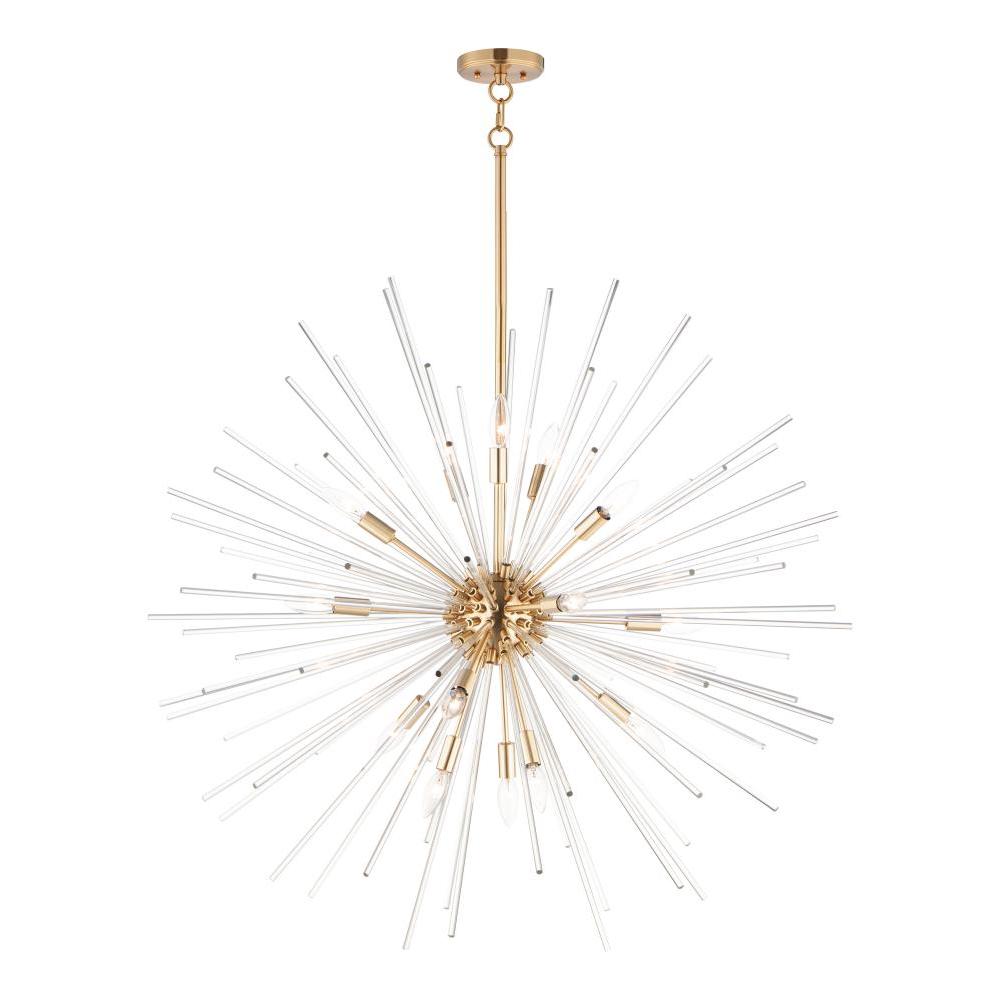 Maxim Lighting 28666CLSBR Polaris 40 Inch 16 Light Pendant – Satin Brass