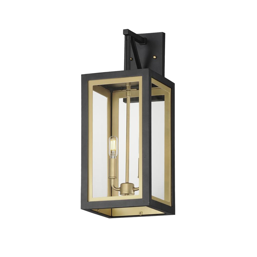 Maxim Lighting 30055CLBKGLD Neoclass 8 Inch Outdoor Wall Lantern – Black / Gold