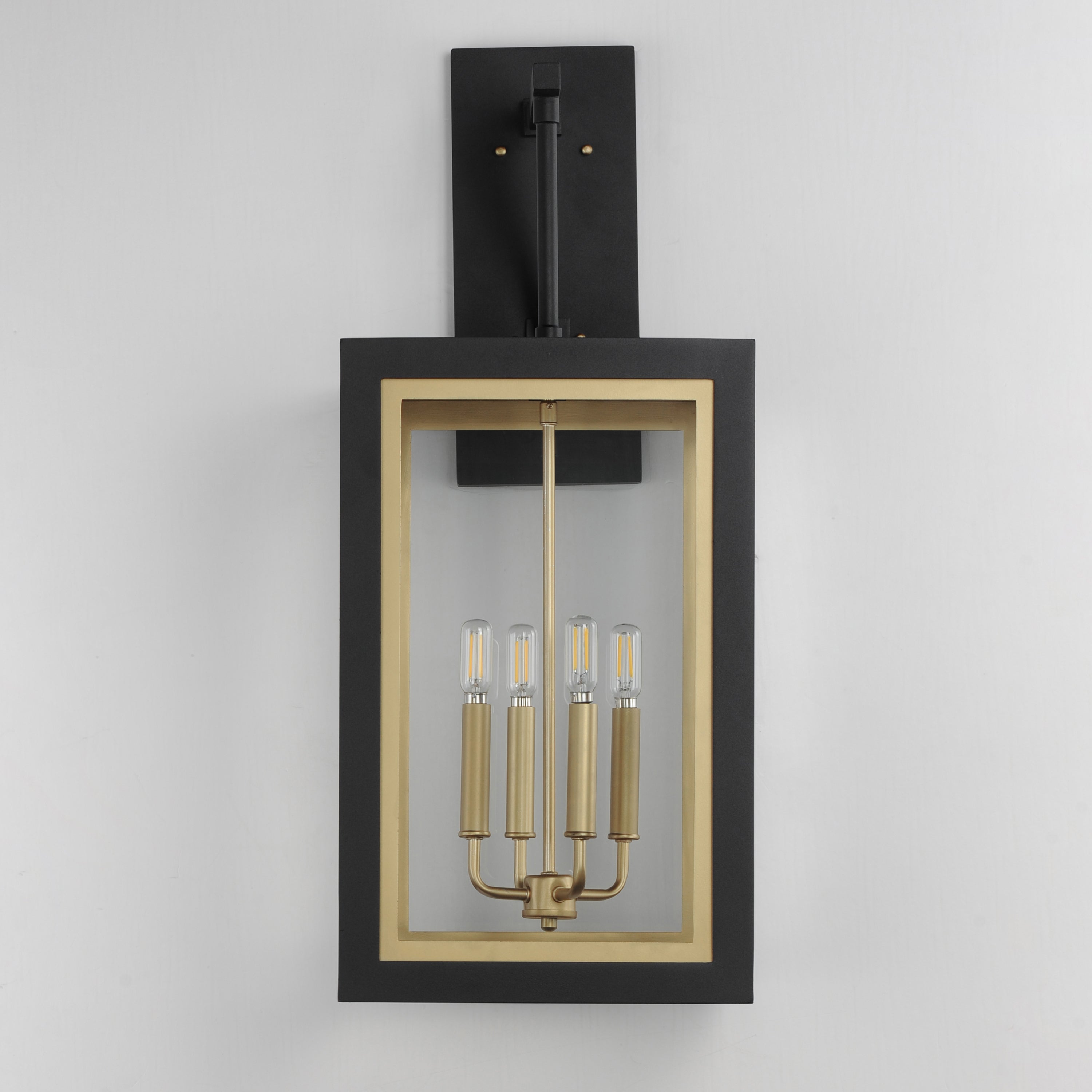 12 Inch Outdoor Wall Sconce – Black / Gold