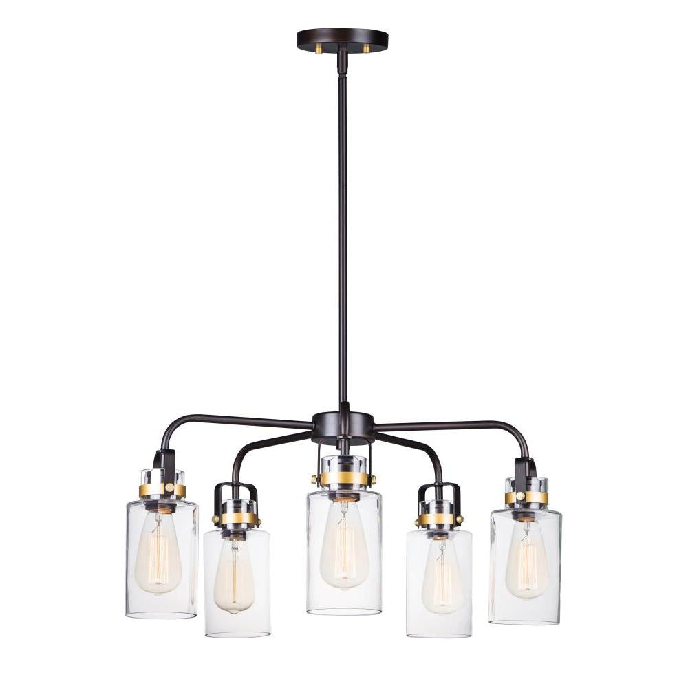 Maxim Lighting 30175CLBZGLD Magnolia Inch 5 Light Pendant – Bronze / Gold