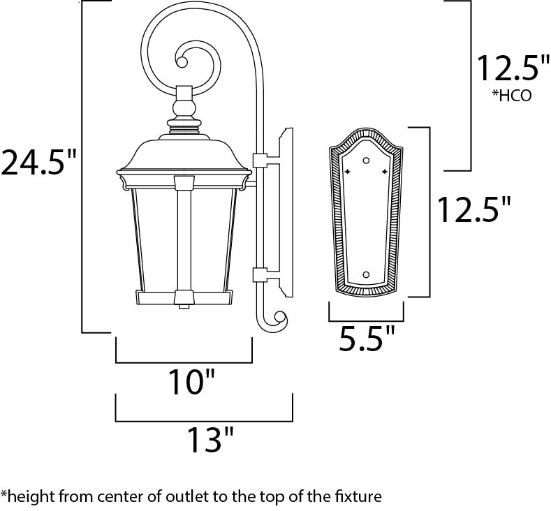10 Inch Outdoor Wall Sconce – Bronze