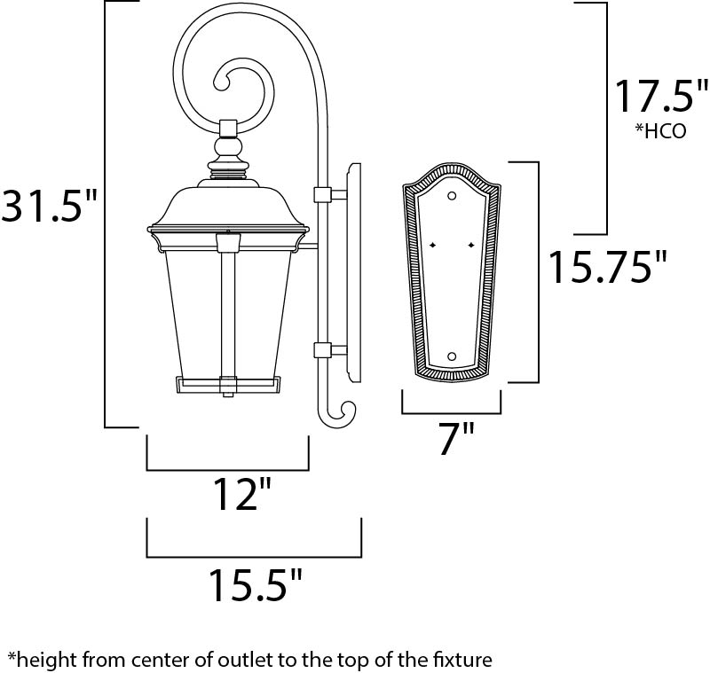 12 Inch Outdoor Wall Sconce – Bronze