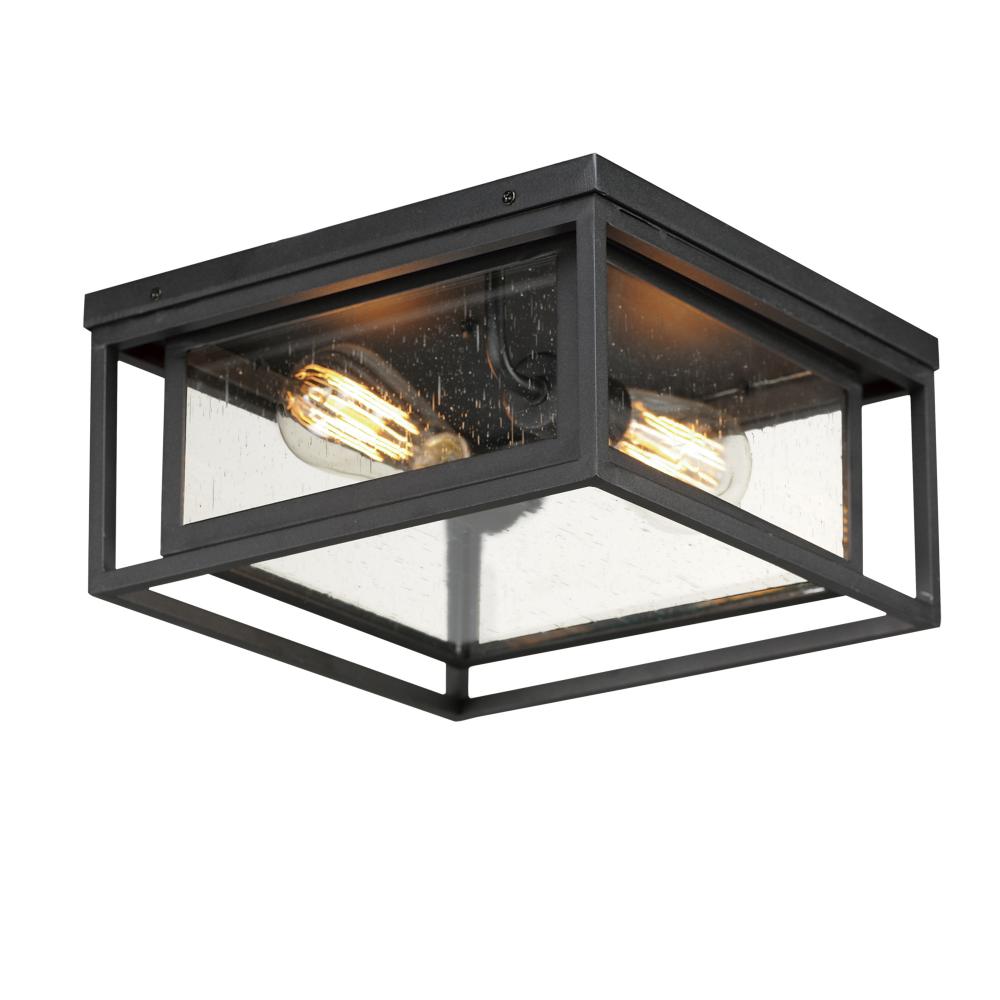 Maxim Lighting 3031CDBK Cabana 12 Inch Flush Mount Light – Black