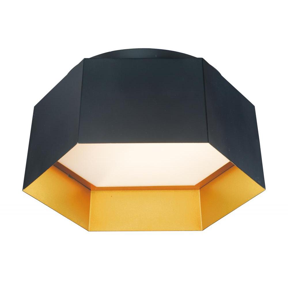 Maxim Lighting 30330BKGLD Honeycomb 16 Inch Flush Mount Light – Black / Gold
