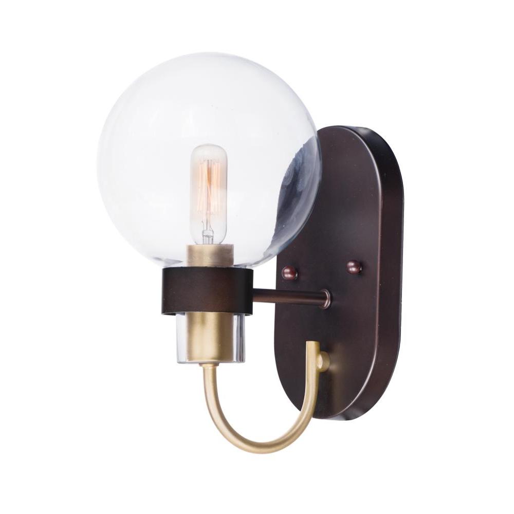 Maxim Lighting 30511CLBZSBR Bauhaus 6 Wall Sconce - Bronze / Satin Brass