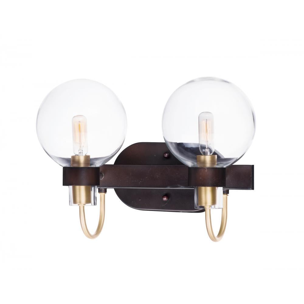 Maxim Lighting 30512CLBZSBR Bauhaus 16 Inch Bathroom Vanity - Bronze / Satin Brass