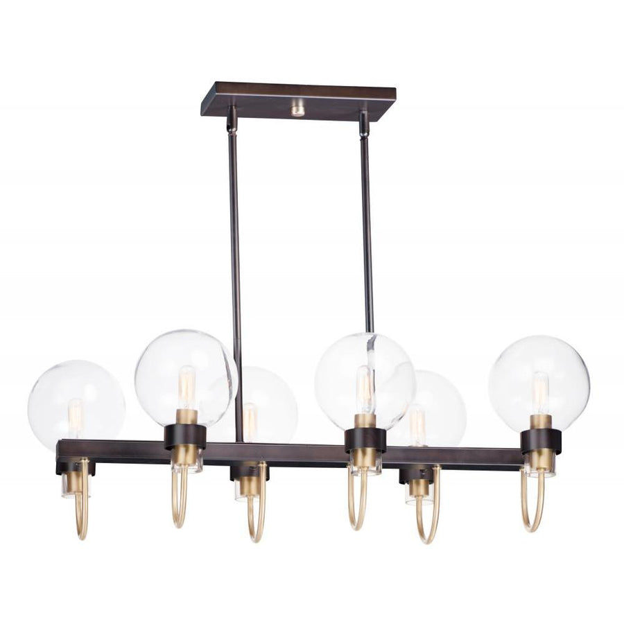 Maxim Lighting 30519CLBZSBR Bauhaus 31.5 Inch Linear Pendant – Bronze / Satin Brass