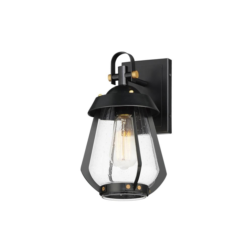 Maxim Lighting 30620CDBKAB Mariner 6.25 Inch Outdoor Wall Lantern – Black / Antique Brass