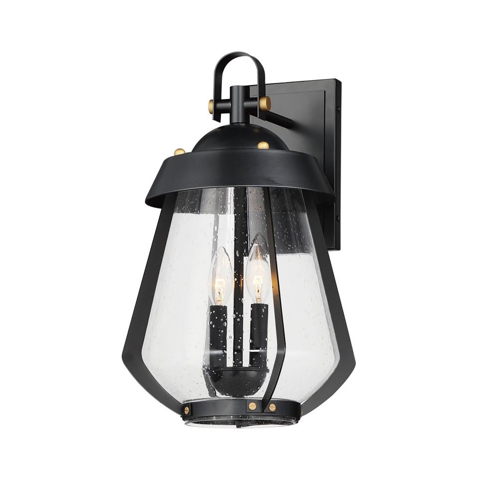 Maxim Lighting 30624CDBKAB Mariner 9.75 Inch Outdoor Wall Lantern – Black / Antique Brass